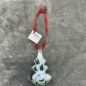 Vintage huta szkla rogi blown Art glass ornament Christmas handmade poland